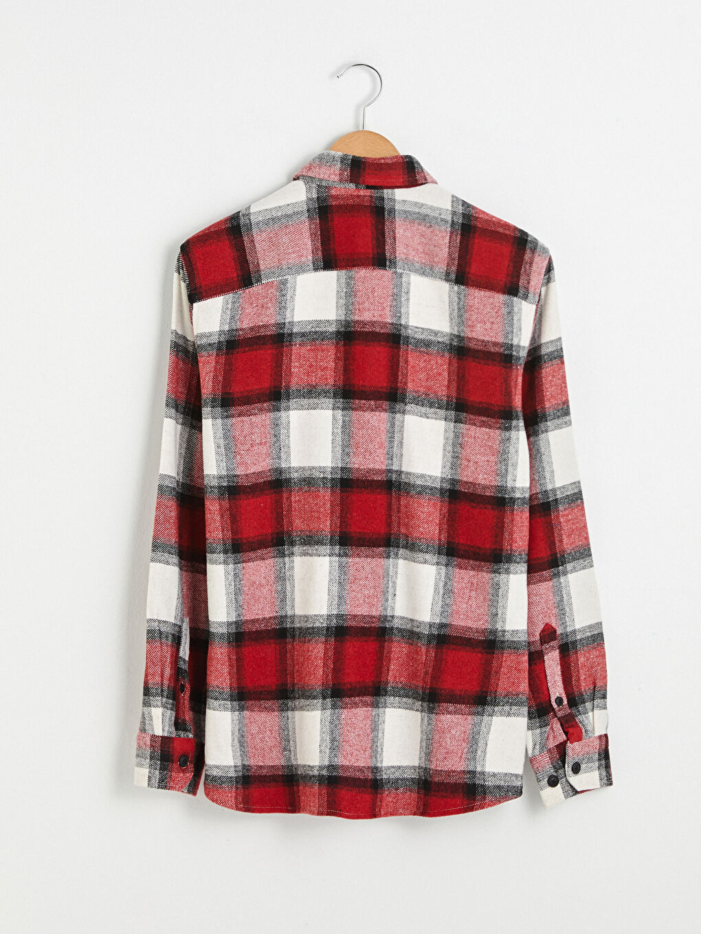 Slim Fit Long Sleeve Plaid Men's Flannel Shirt-1