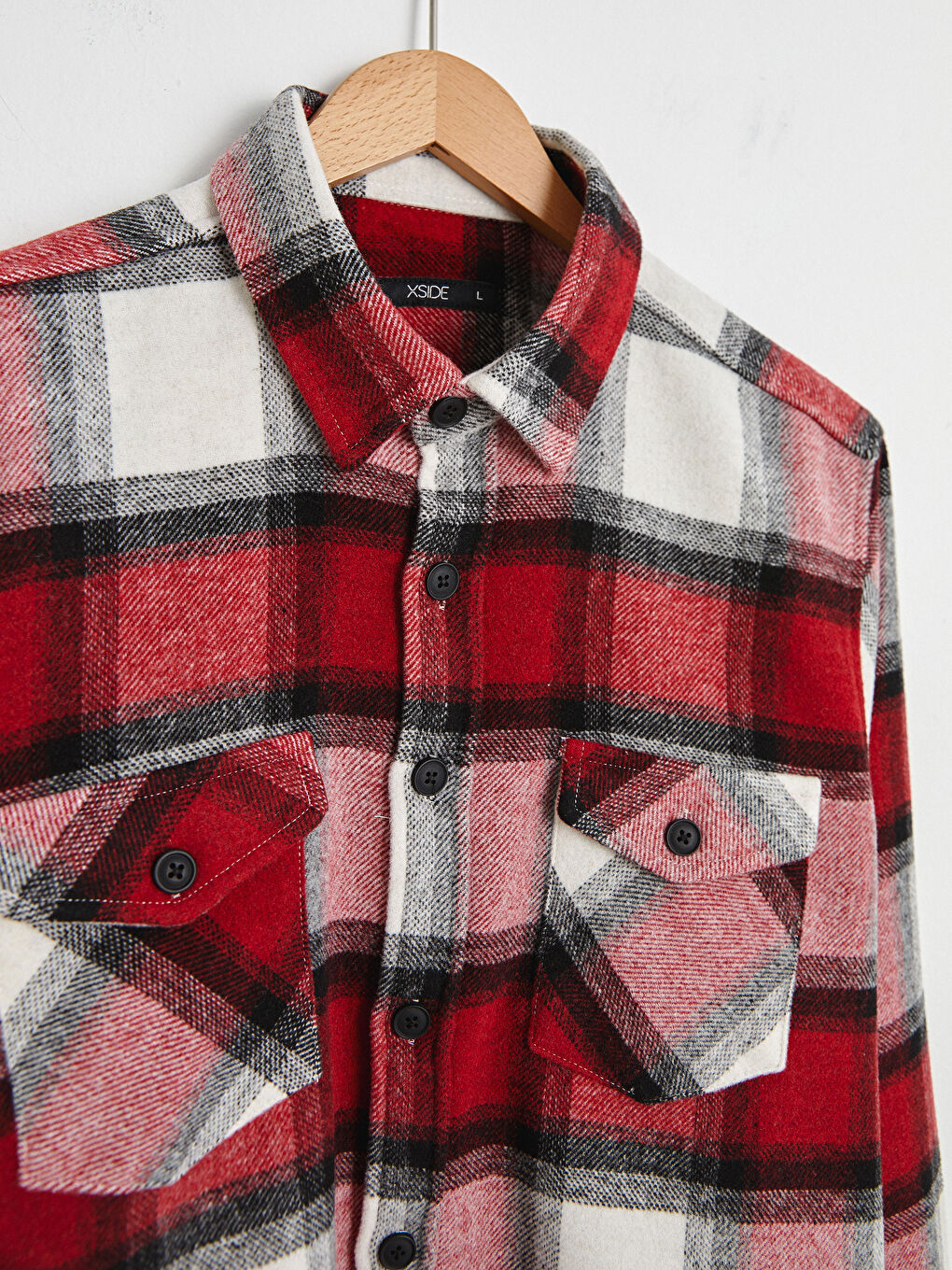 Slim Fit Long Sleeve Plaid Men's Flannel Shirt-2