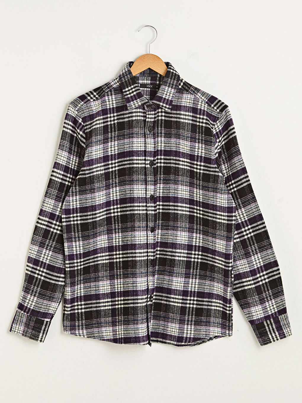 قميص فلانيل للرجال بنقشة المربعات بأكمام طويلة وقصة نحيفة