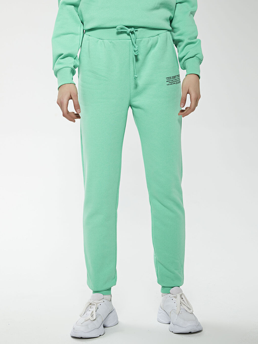 LCW Vision Elastic Waist Printed Women's Thick Tracksuit Bottoms -S1GR01Z8-FMW