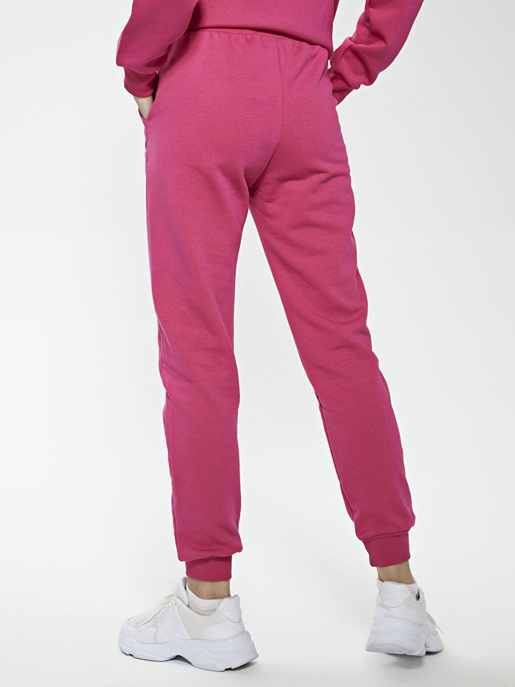 بنطلون رياضي تخين مطبوع بخصر مطاطي للسيدات-3