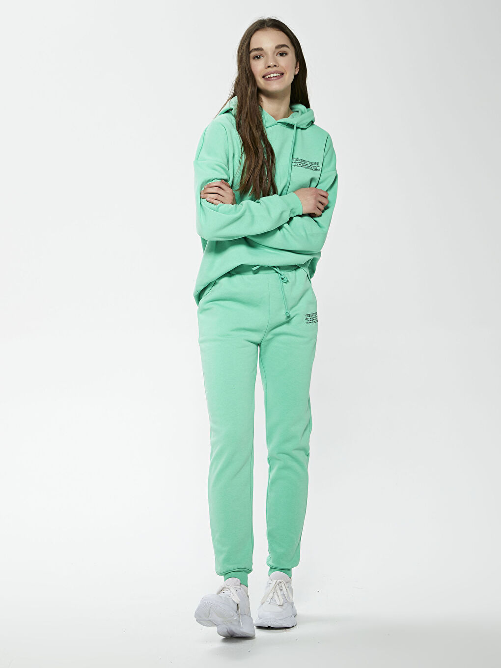 LCW Vision Elastic Waist Printed Women's Thick Tracksuit Bottoms -S1GR01Z8-FMW