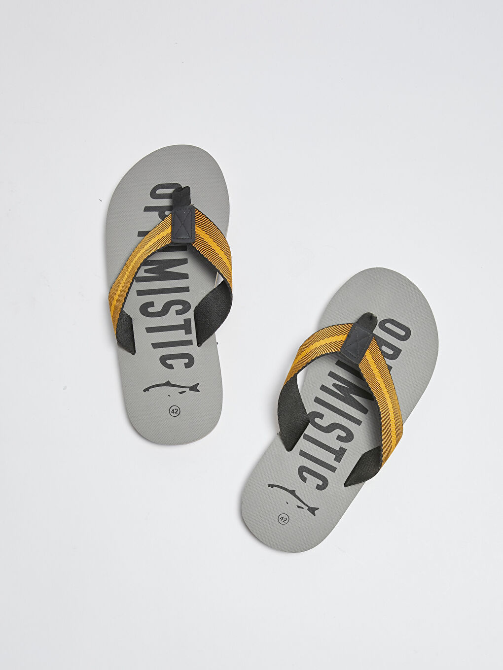 Gri Baskılı Parmak Arası Erkek Plaj Terliği-4