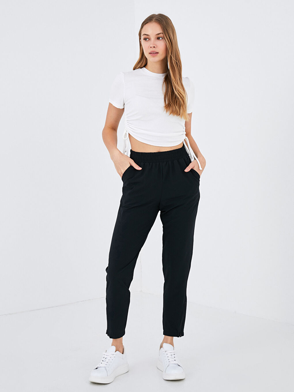 Elastic Waist Pocket Detailed Women's Sports Tracksuit Bottoms