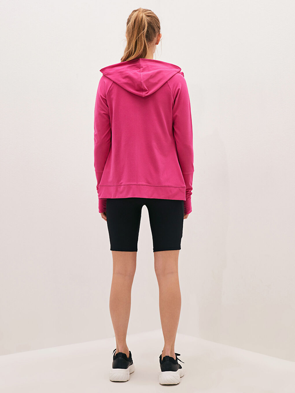 Hooded Collar Pocket Detailed Long Sleeve Women's Sports Cardigan-1