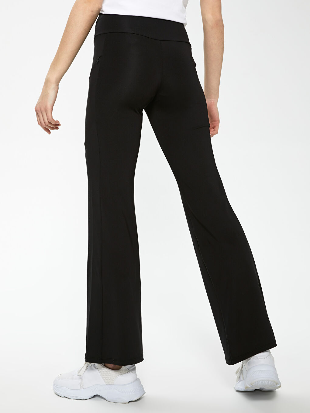Elastic Waist Narrow Fit Wide Leg Women's Sports Tracksuit Bottom-4