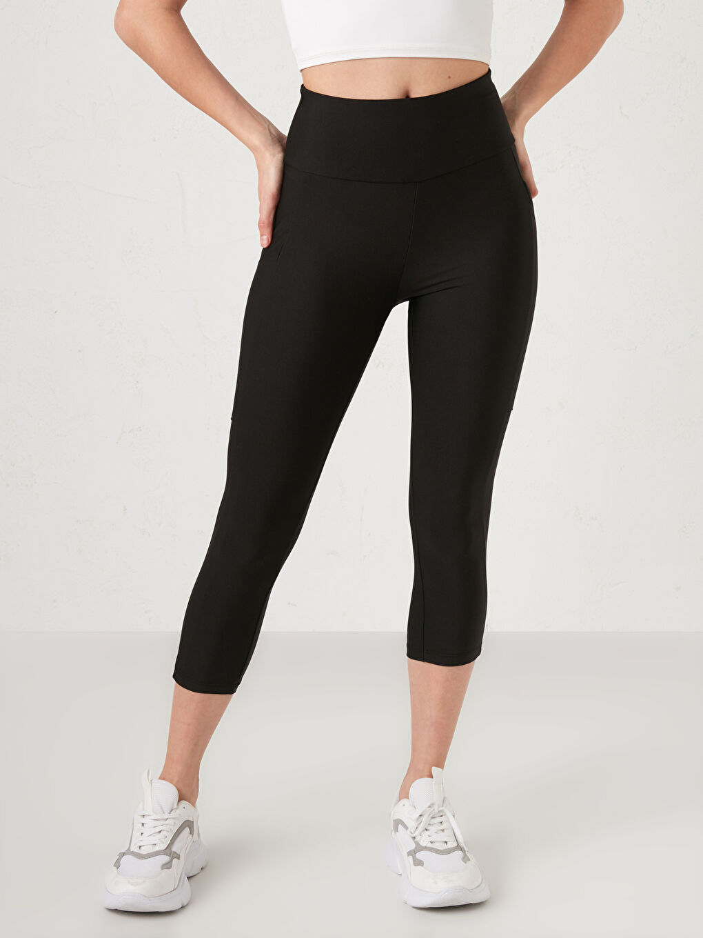 Женские спортивные леггинсы с эластичной талией и карманами-3