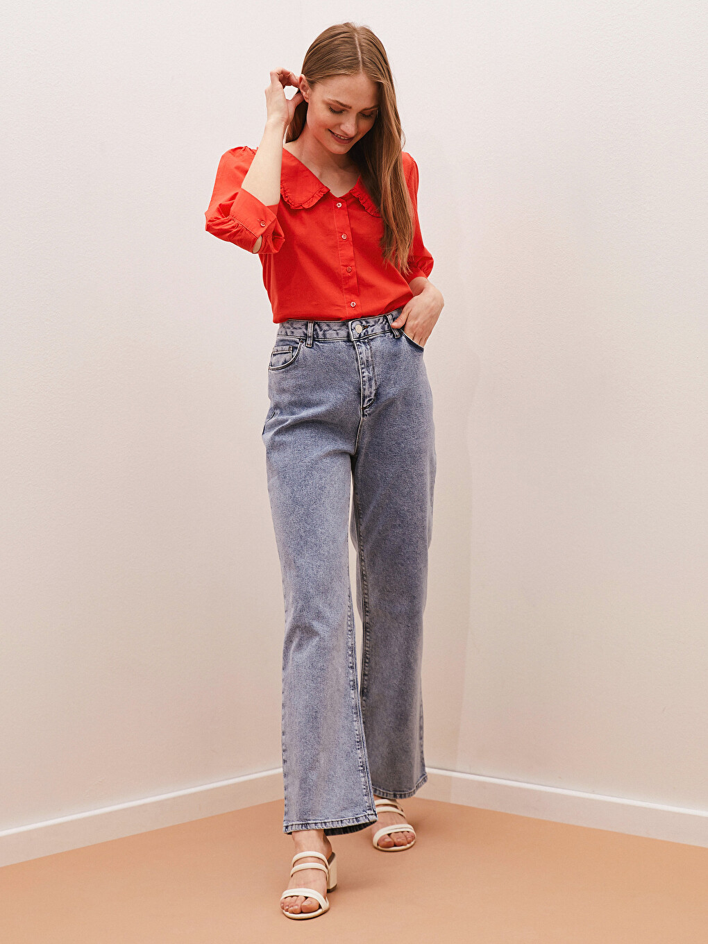 High Waist Mercury Skinny Fit Women's Jean Pants with Pocket Detail-1