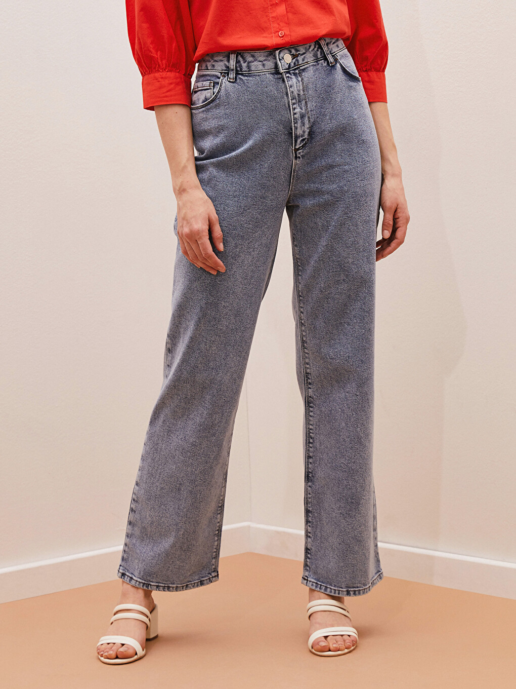 High Waist Mercury Skinny Fit Women's Jean Pants with Pocket Detail-2