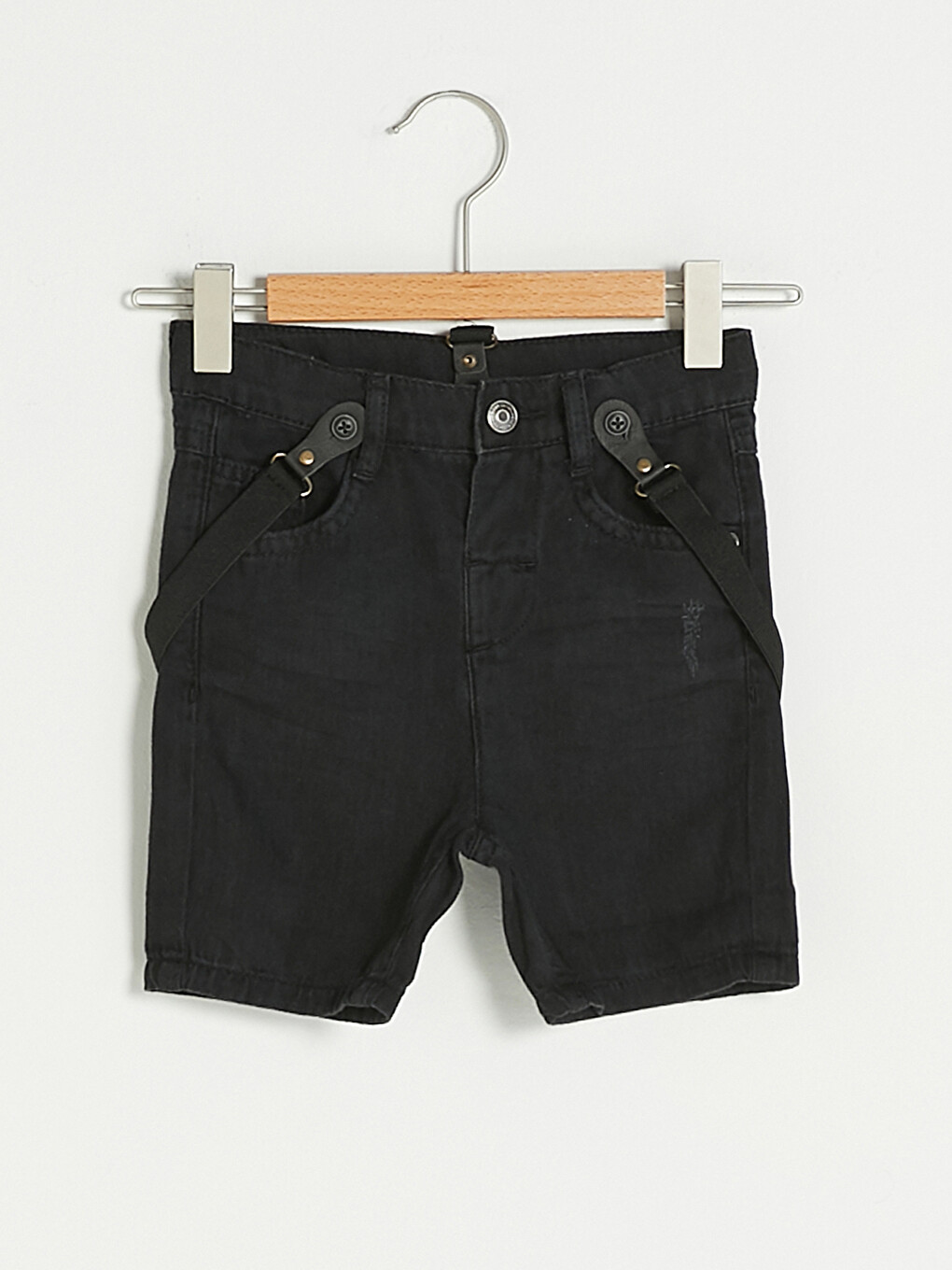 Low Crotch Fit Basic Baby Boy Jean Shorts and Pants Strap 2 Pieces