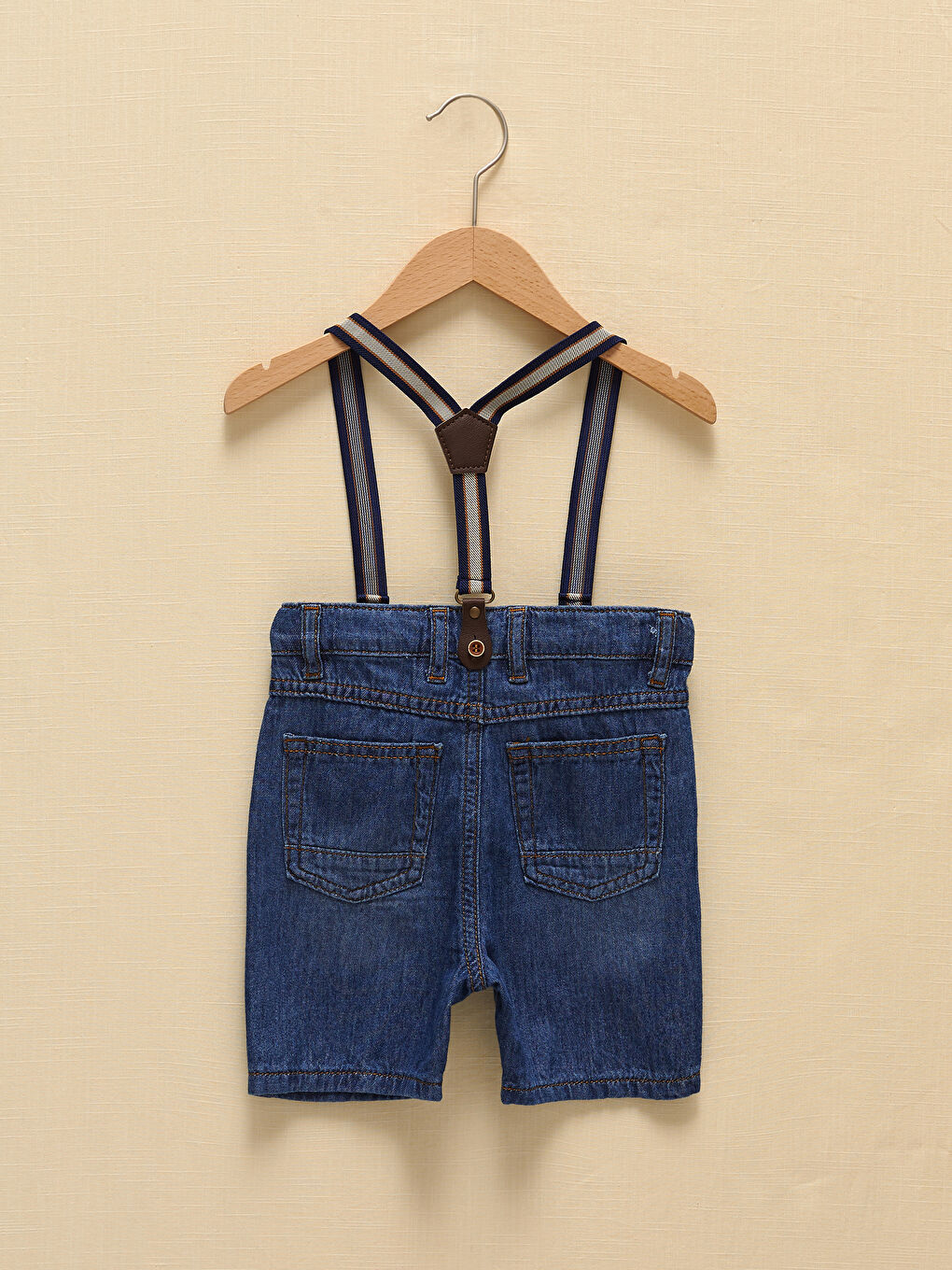 LCW baby Elastic Waist Baby Boy Jean Shorts and Pants Strap 2-Piece Set -S1GS52Z1-H45