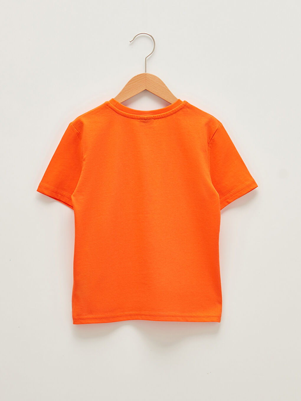 Turuncu Bisiklet Yaka Baskılı Kısa Kollu Pamuklu Erkek Çocuk Tişört-1