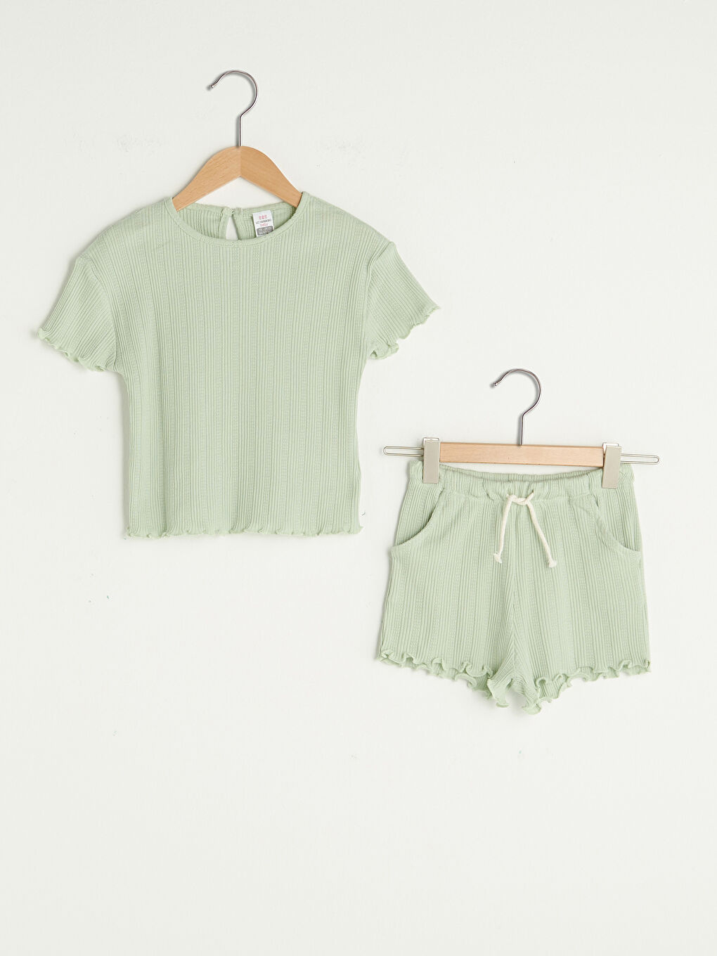 Crew Neck Short Sleeve Basic Baby Girl T-Shirt and Shorts 2-Piece Set