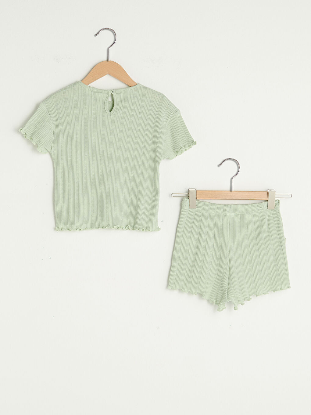 Crew Neck Short Sleeve Basic Baby Girl T-Shirt and Shorts 2-Piece Set-1