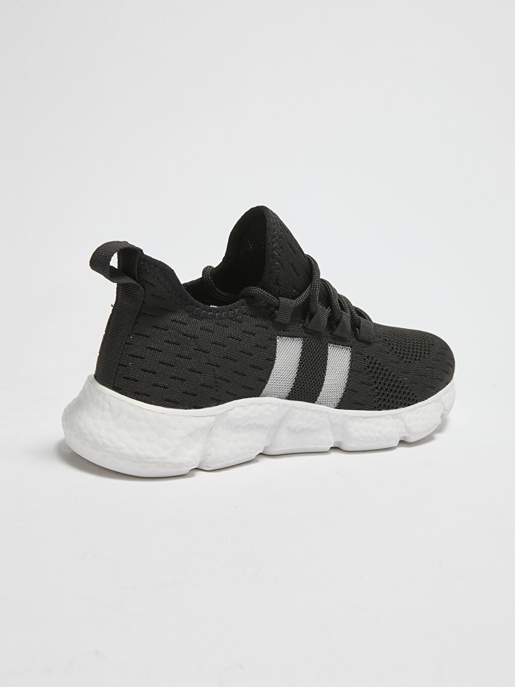 Siyah File Detaylı Kalın Tabanlı Kadın Aktif Spor Ayakkabı-1