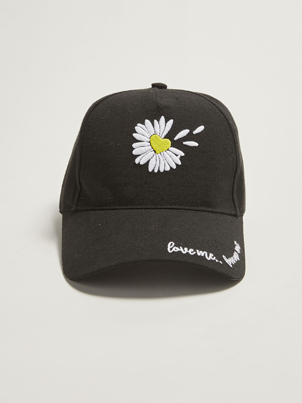 Siyah Doğa Dostu İşlemeli Kadın Kep Şapka-2