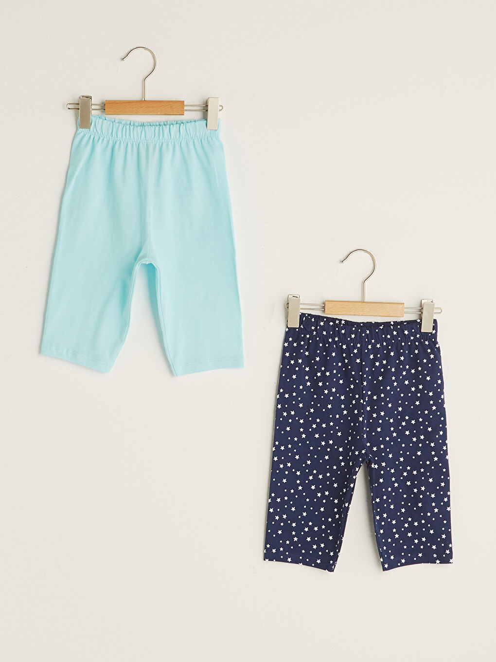 Lacivert Beli Lastikli Pamuklu Erkek Bebek Şort 2'li