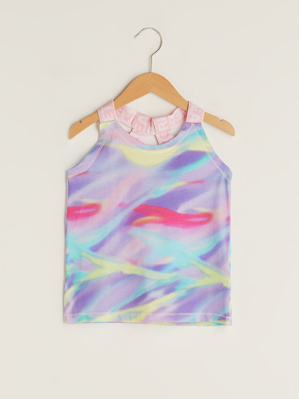 Майка для девочки с круглым вырезом из хлопка с принтом