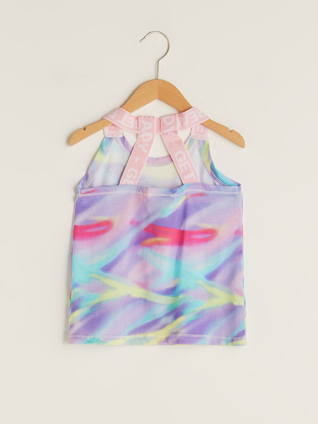 Майка для девочки с круглым вырезом из хлопка с принтом-1