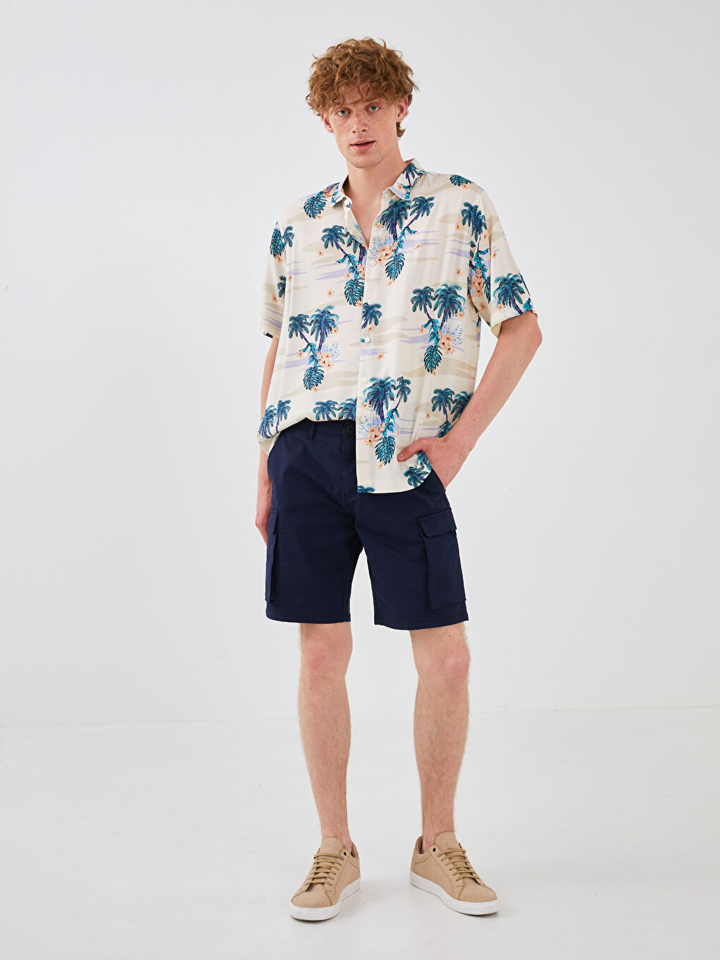 Regular Fit Gabardine Men's Shorts-1