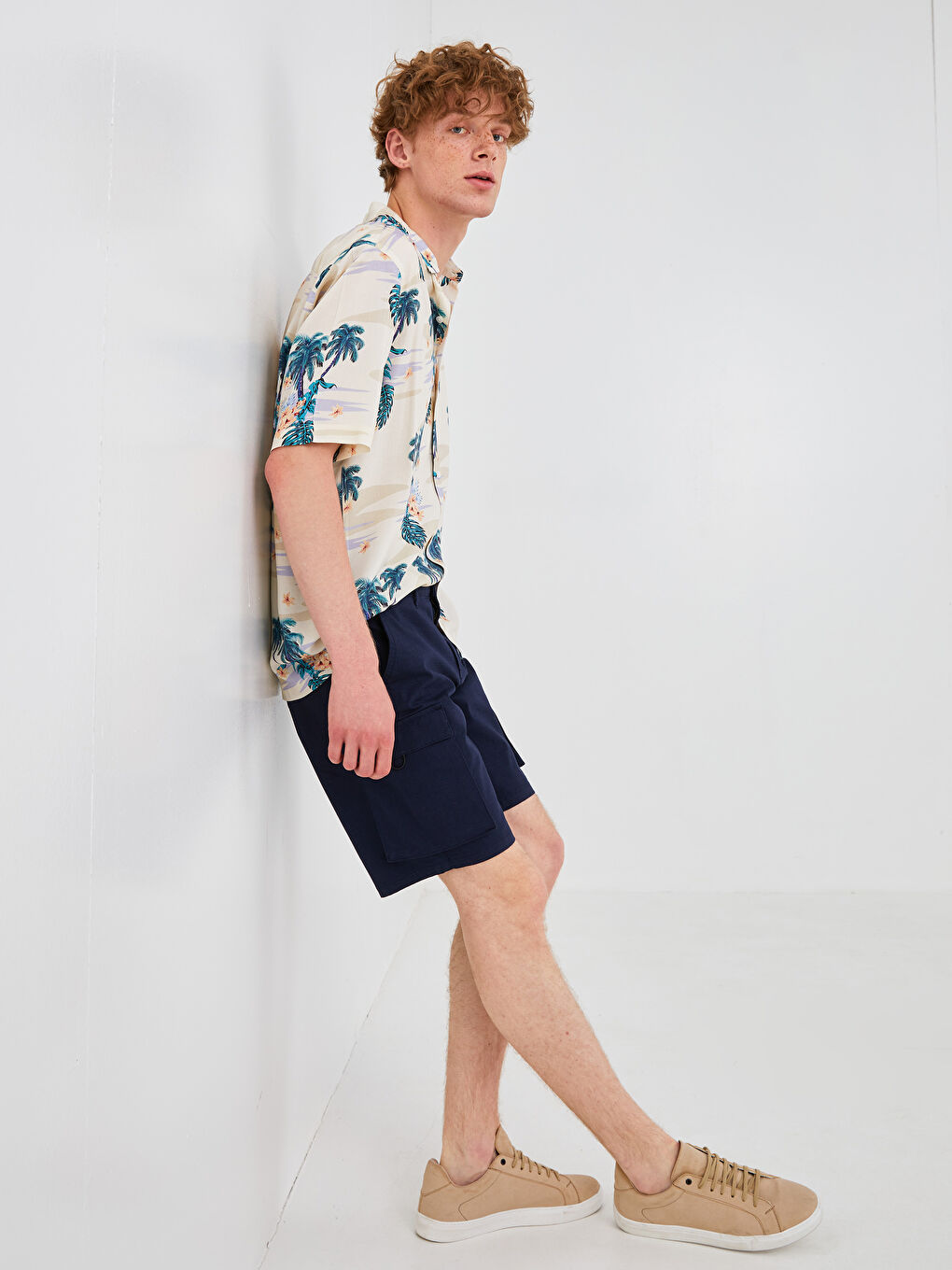 Regular Fit Gabardine Men's Shorts-2