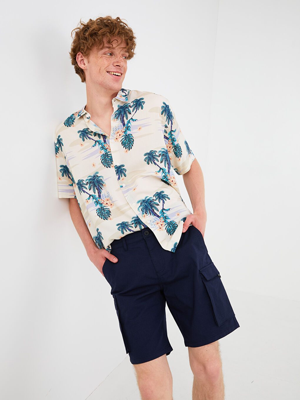 Regular Fit Gabardine Men's Shorts-4