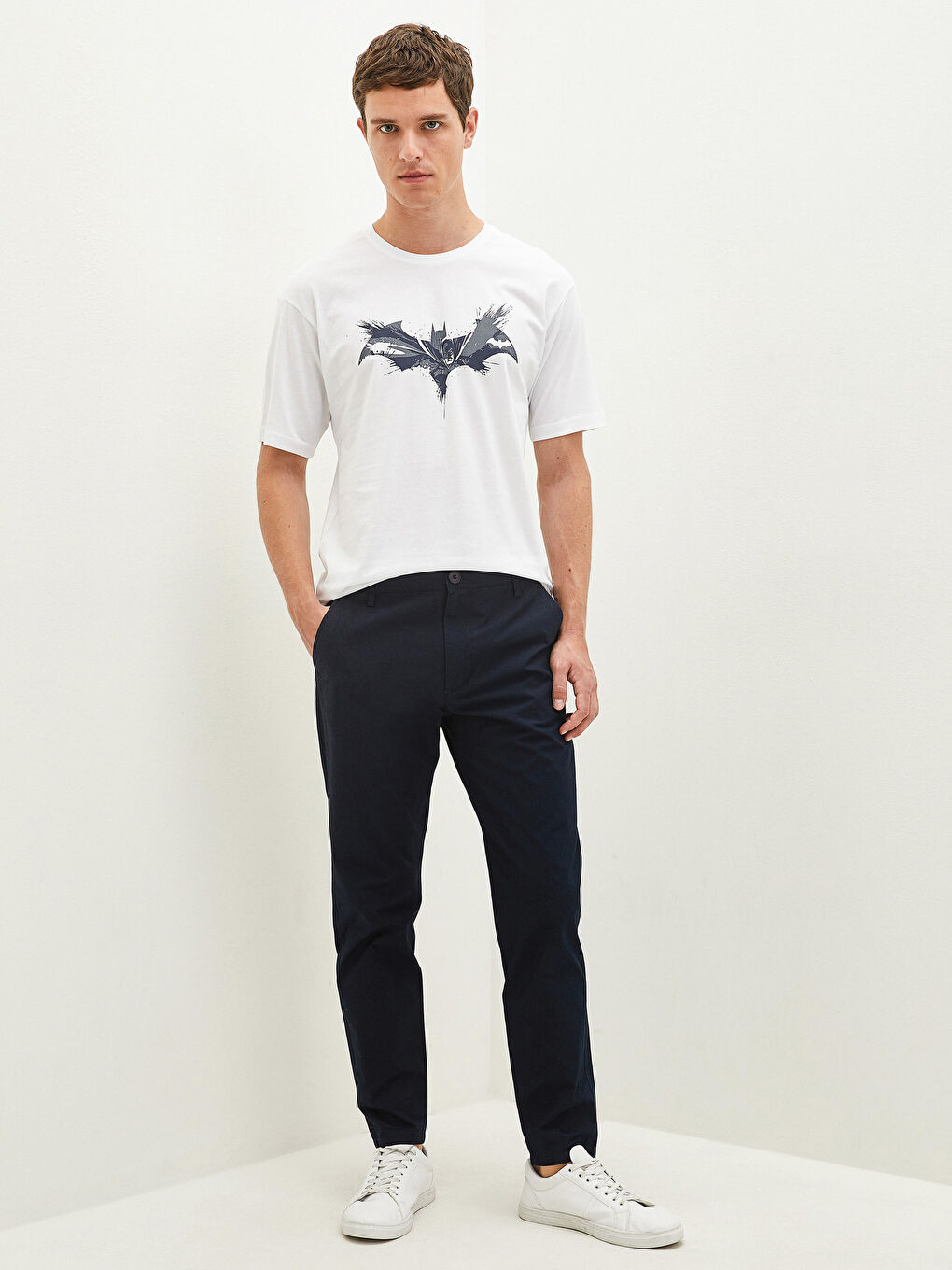 Crew Neck Short Sleeve Batman Printed Jersey Men's T-Shirt-2