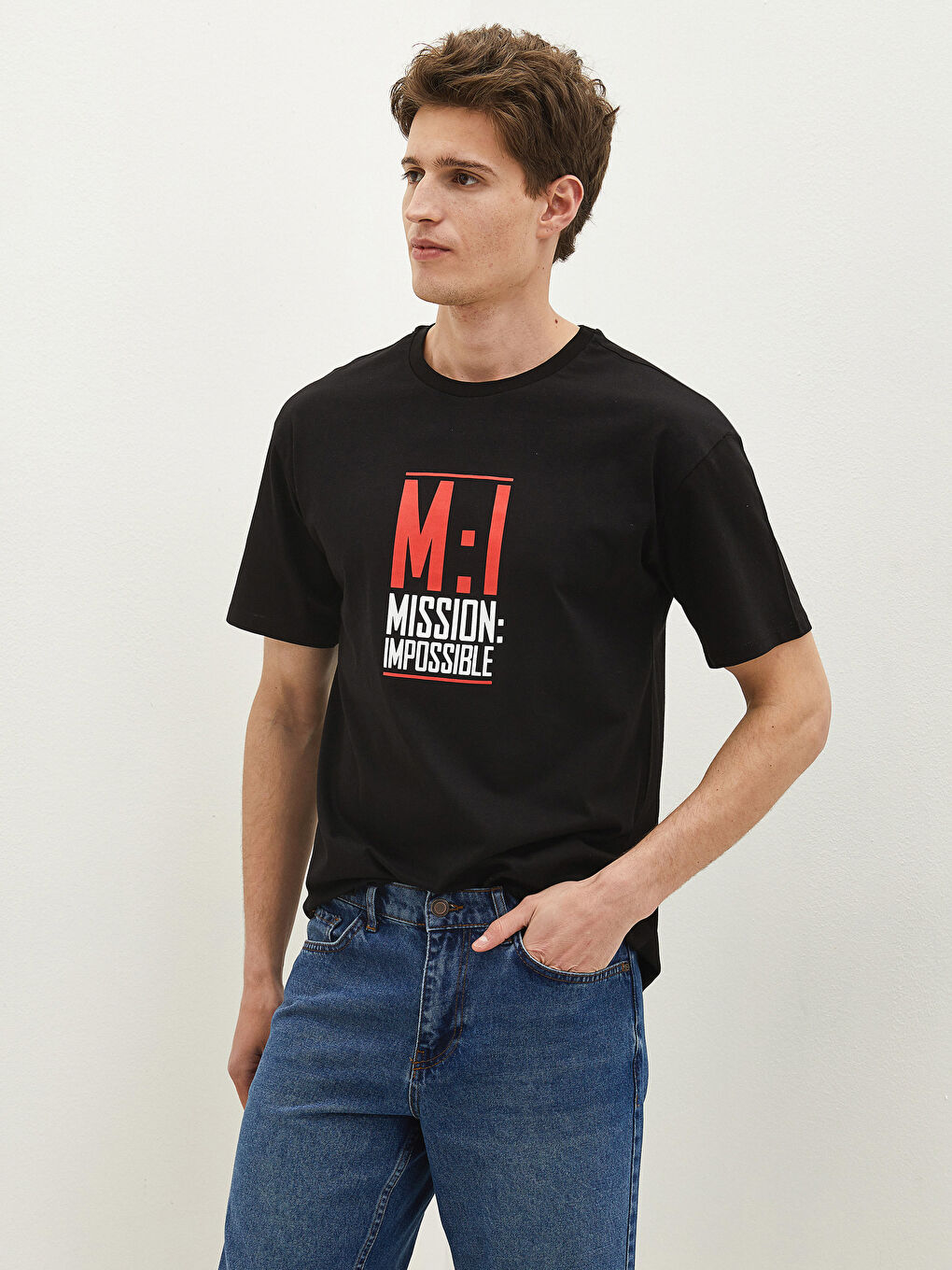 Crew Neck Short Sleeve Printed Combed Cotton Men's T-shirt-2