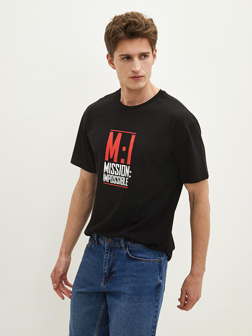 Crew Neck Short Sleeve Printed Combed Cotton Men's T-shirt