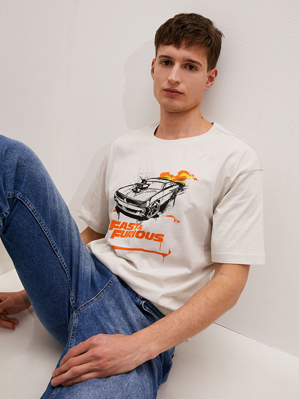 XSIDE Crew Neck Short Sleeve Printed Combed Cotton Men's T-shirt