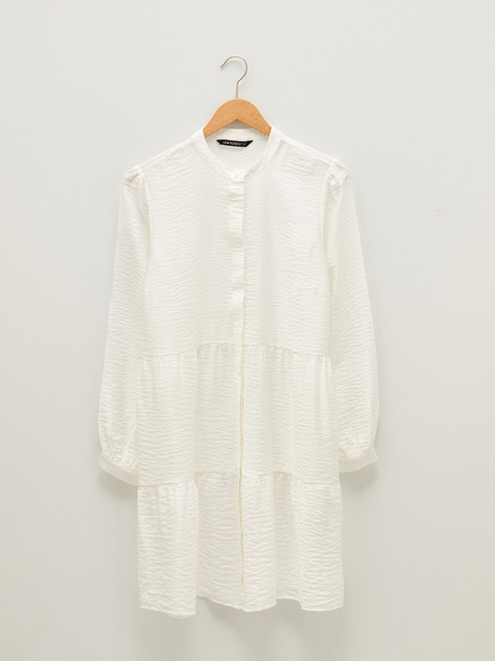 Tunică pentru Femei cu Guler de Judecător, Simplă, Mânecă Lungă-5