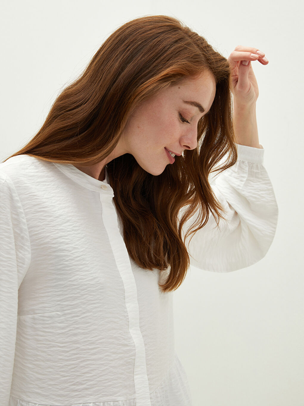 Tunică pentru Femei cu Guler de Judecător, Simplă, Mânecă Lungă-2