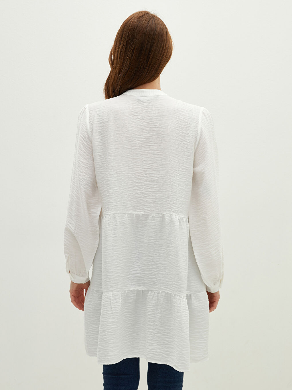 Tunică pentru Femei cu Guler de Judecător, Simplă, Mânecă Lungă-3