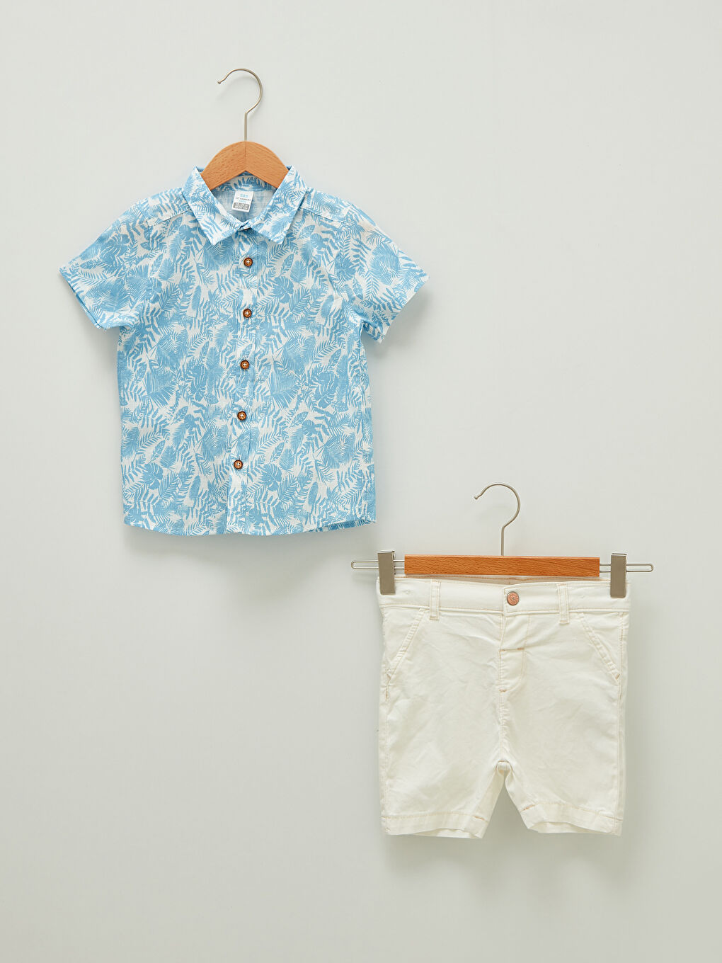 Short Sleeve Printed Cotton Baby Boy Shirt and Shorts Set of 2