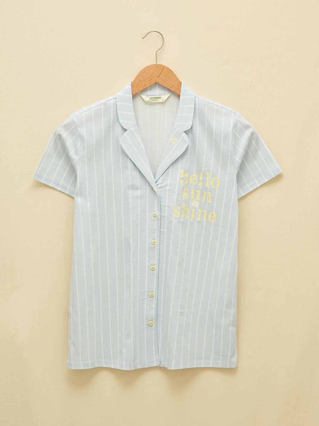 Collared Neck Printed Short Sleeve Women's Pyjama Set-6