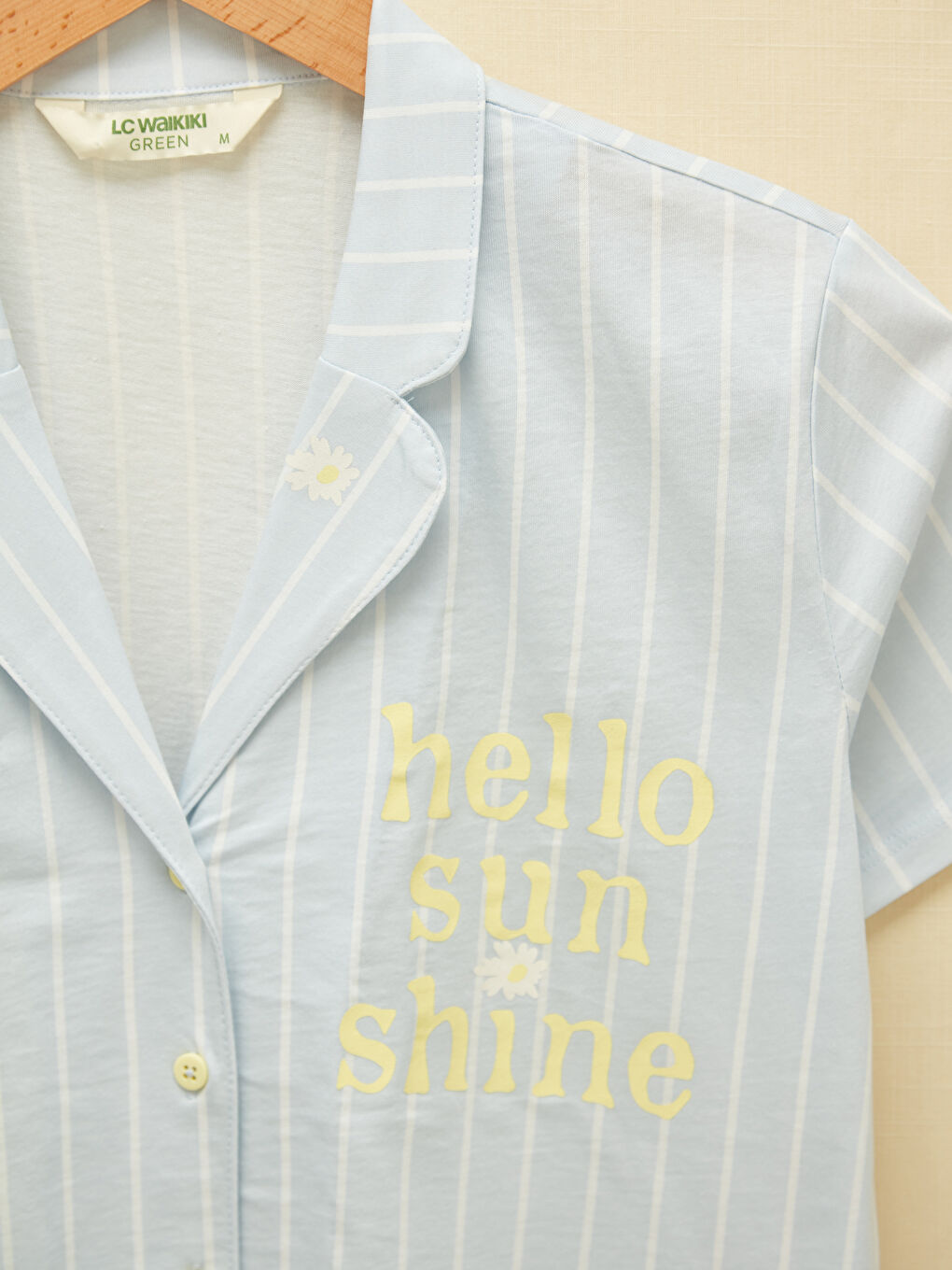 Collared Neck Printed Short Sleeve Women's Pyjama Set-7