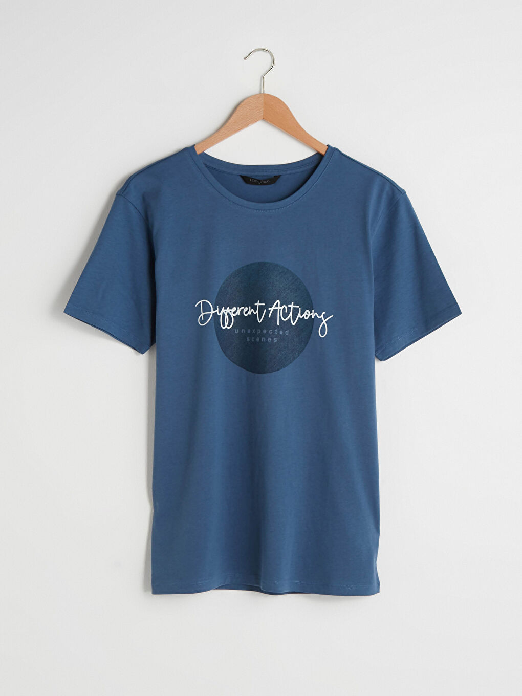 Crew Neck Short Sleeve Printed Combed Cotton Men's T-shirt-4