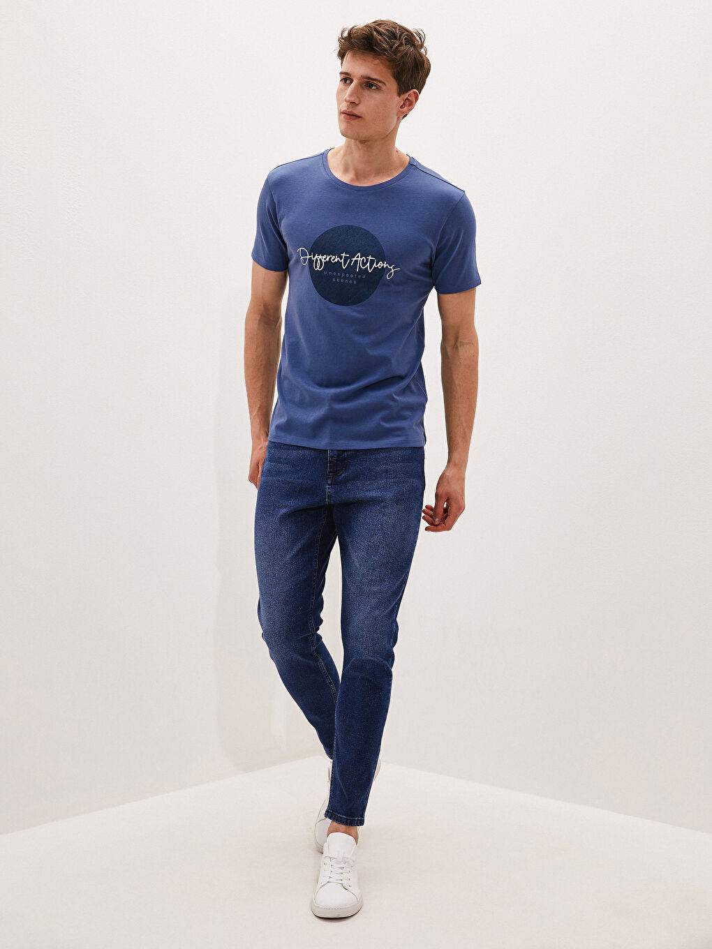 Crew Neck Short Sleeve Printed Combed Cotton Men's T-shirt-2