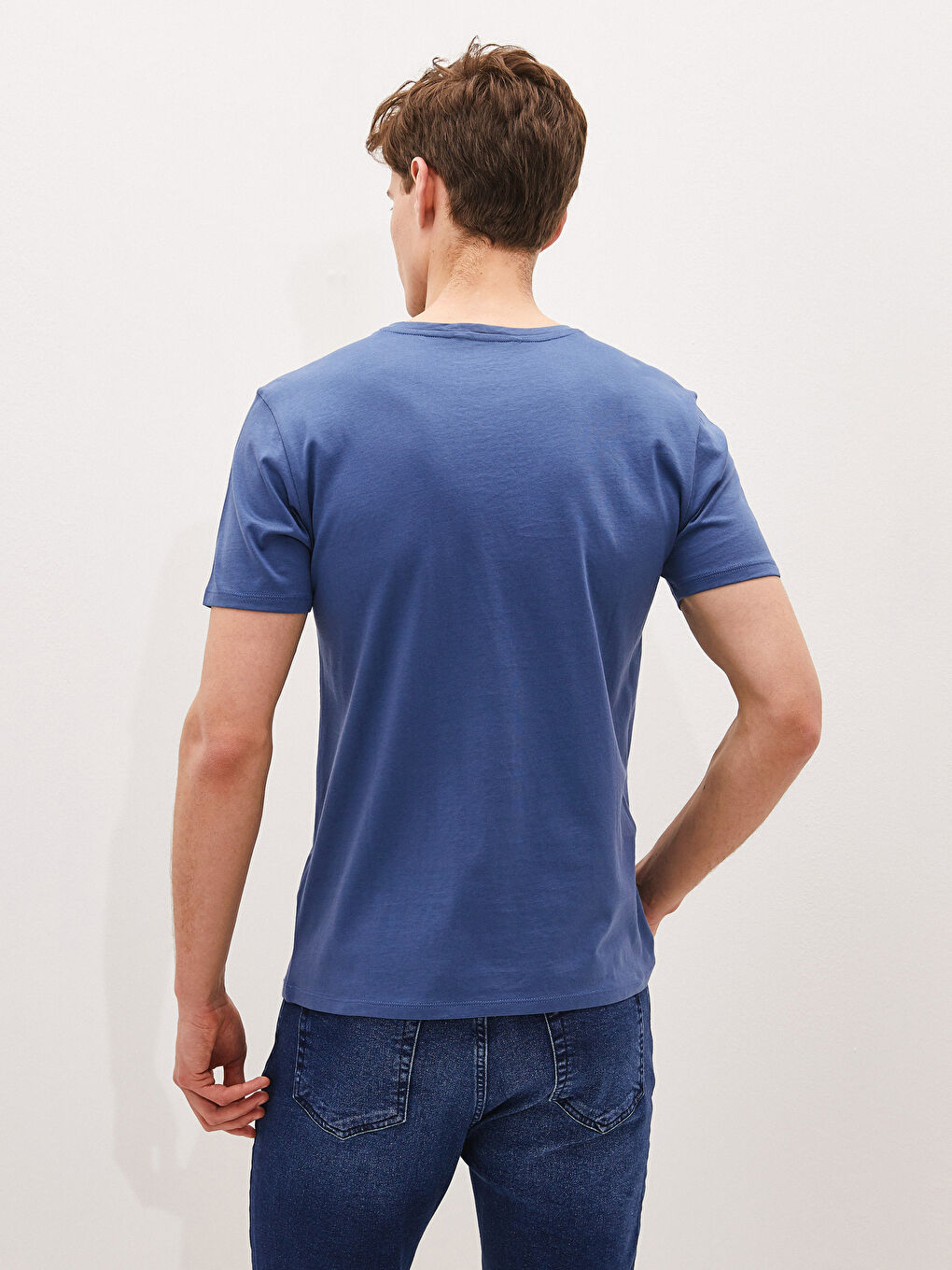 Crew Neck Short Sleeve Printed Combed Cotton Men's T-shirt-3