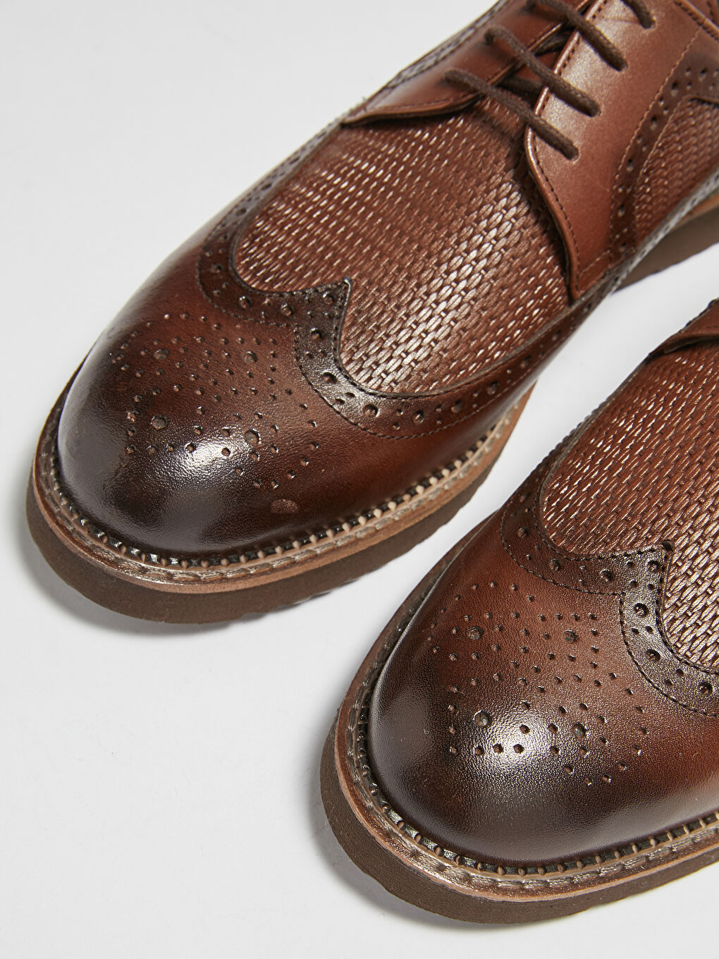 Kahverengi Hakiki Deri Bağcıklı Erkek Klasik Ayakkabı-4