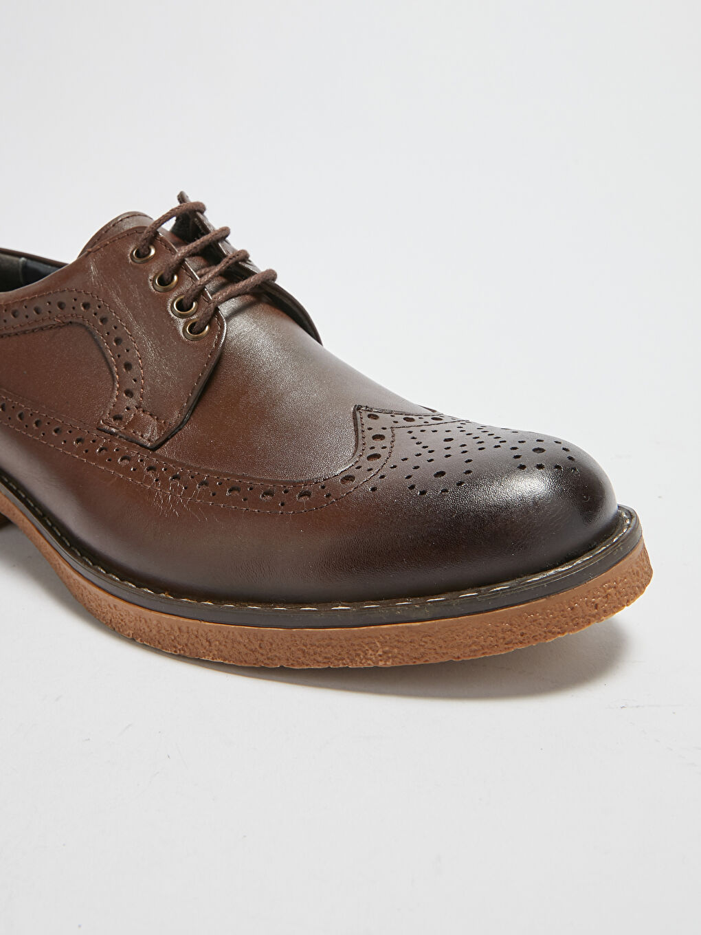 Kahverengi Hakiki Deri Bağcıklı Erkek Klasik Ayakkabı-2
