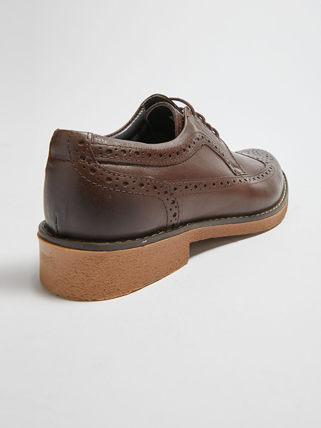 Kahverengi Hakiki Deri Bağcıklı Erkek Klasik Ayakkabı-5