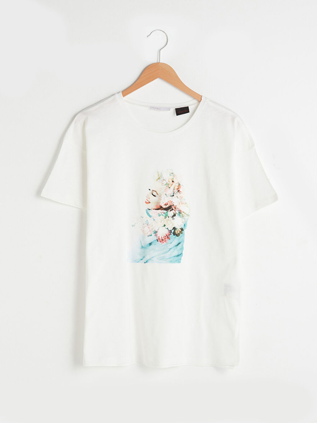 LCWAIKIKI Classic Crew Neck Marilyn Monroe Printed Short Sleeve Cotton Women's T-Shirt -S1H117Z8-FEW