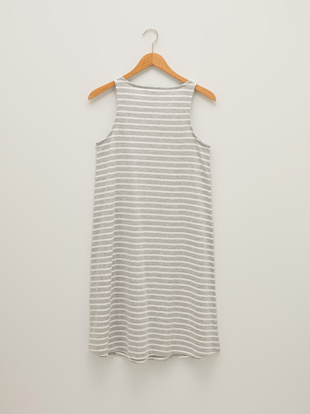 Robe Femme en Coton Rayée à Fines Bretelles avec Encolure en U-6