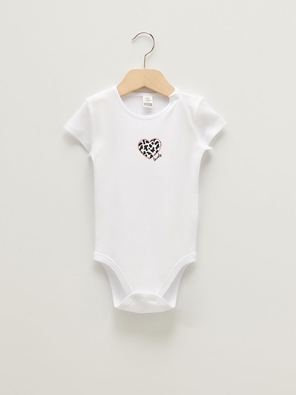 Beyaz Bisiklet Yaka Kısa Kollu Pamuklu Kız Bebek Çıtçıtlı Body 3'lü-3