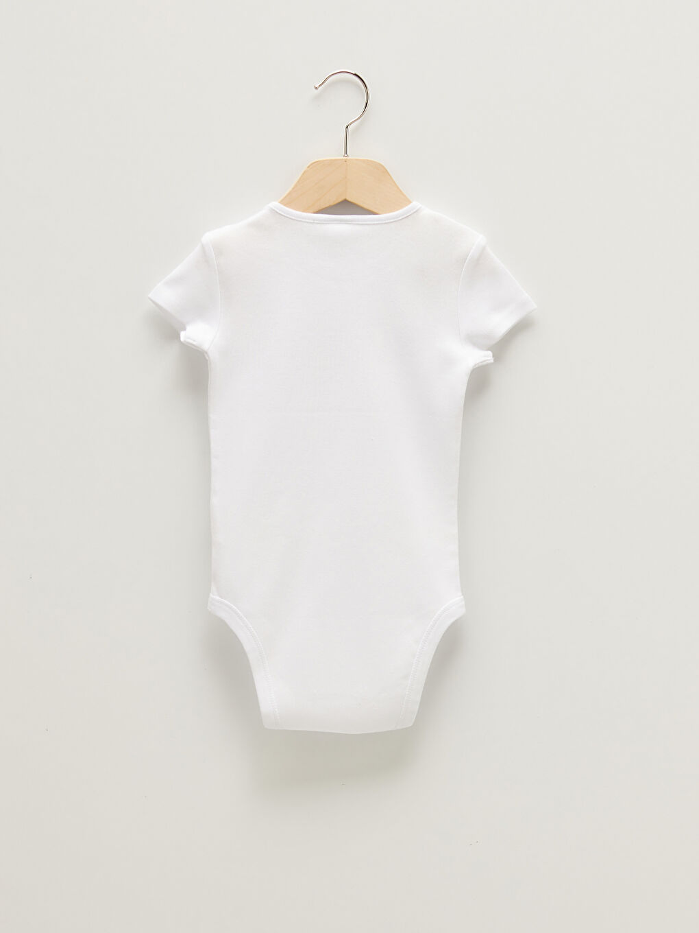 Beyaz Bisiklet Yaka Kısa Kollu Pamuklu Kız Bebek Çıtçıtlı Body 3'lü-4