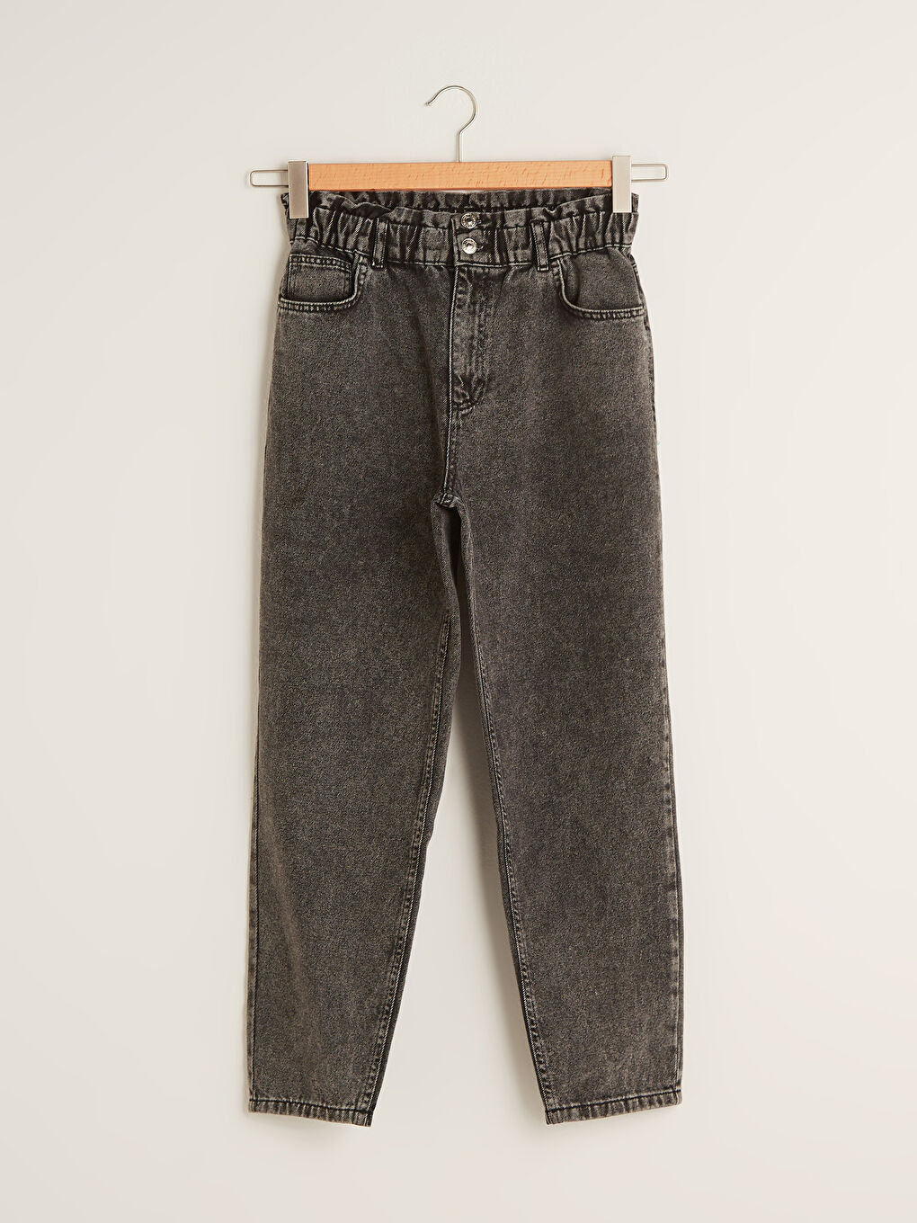 Jean Rodeo Taille Haute Décontracté Longueur Cheville pour Femmes-5