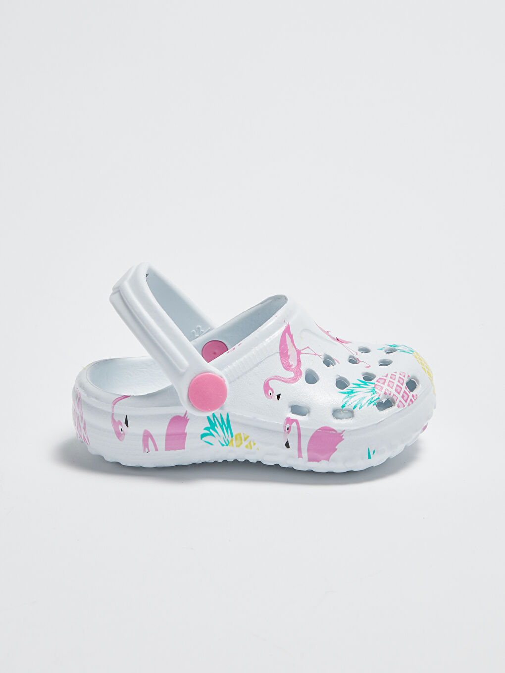 Beyaz Baskılı Kız Bebek Sandalet-1