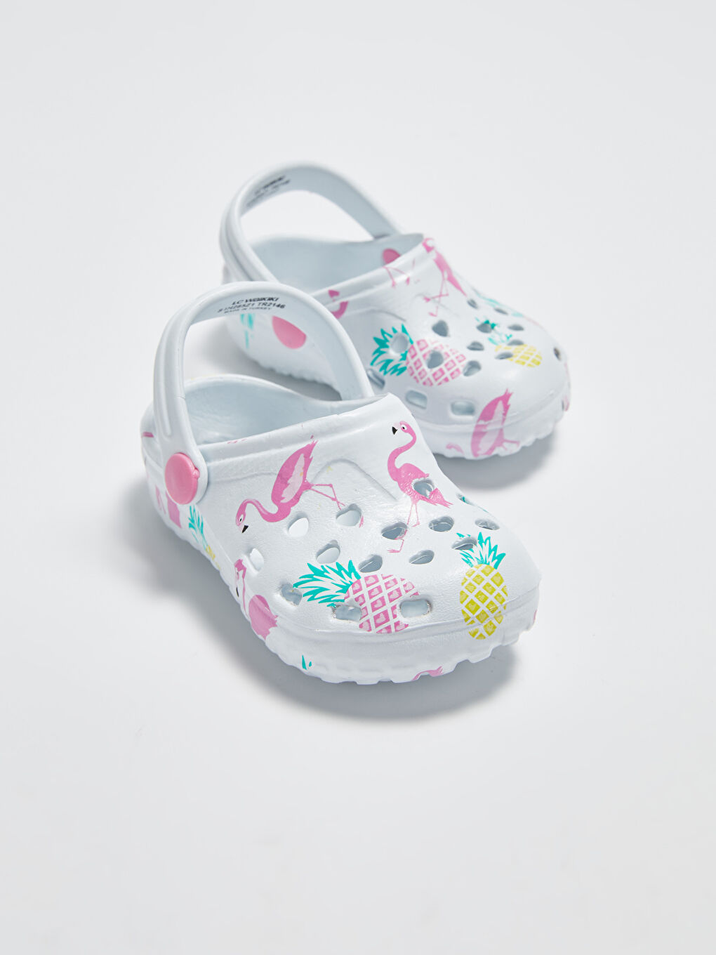 Beyaz Baskılı Kız Bebek Sandalet-2