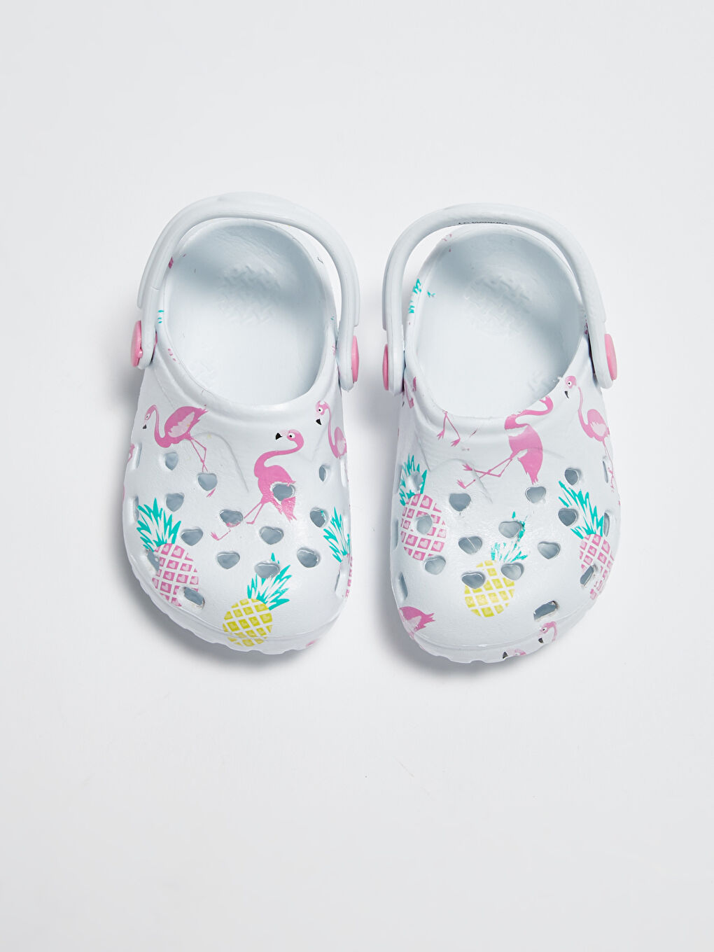 Beyaz Baskılı Kız Bebek Sandalet-4